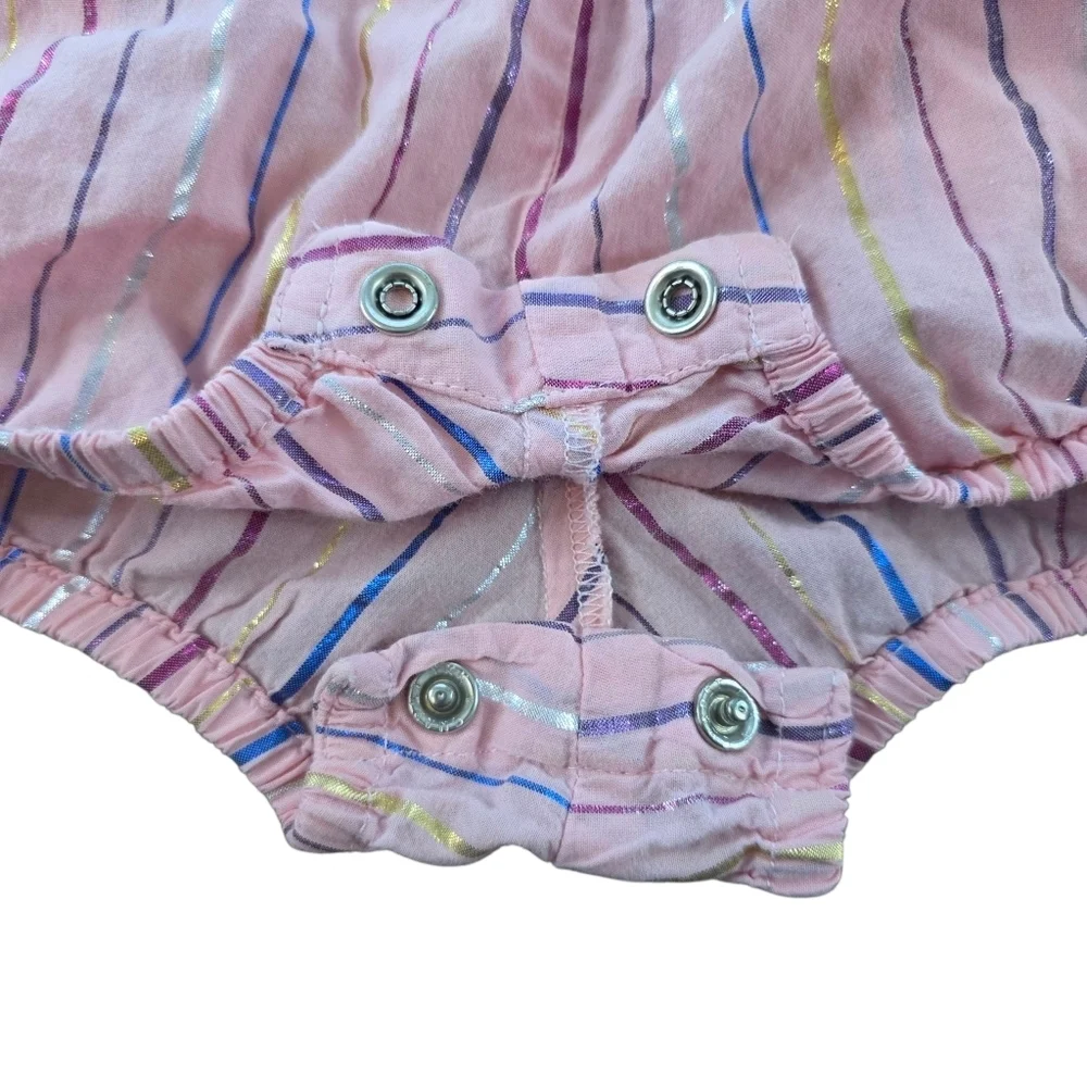 ✨ OshKosh B'gosh Pink Striped Cotton Romper – Size 18M ✨